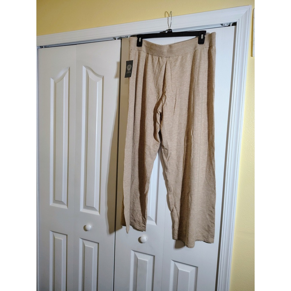 Vince Camuto Women XL Sweater Set Warm Oatmeal Heather Knit Top Wide Leg Pants - Picture 9 of 11